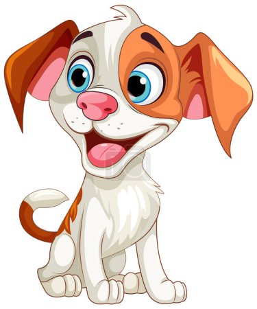 Illustration for Cute dog cartoon character sitting illustration - Royalty Free Image