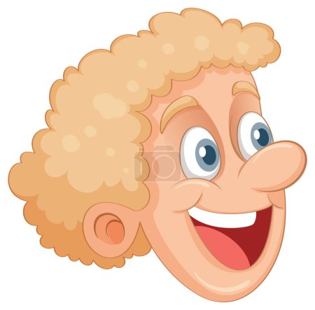 Illustration for Smiling caucasian boy head illustration - Royalty Free Image