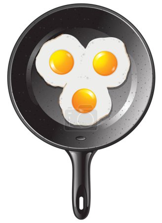 Illustration for Fried eggs in the pan illustration - Royalty Free Image