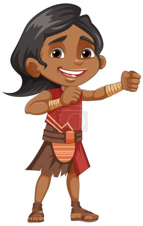 Ilustración de Personaje de dibujos animados indígenas ilustración aislada - Imagen libre de derechos