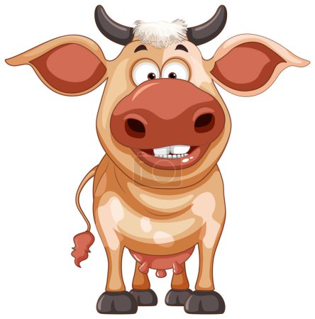 Illustration for Cute cow cartoon character illustration - Royalty Free Image