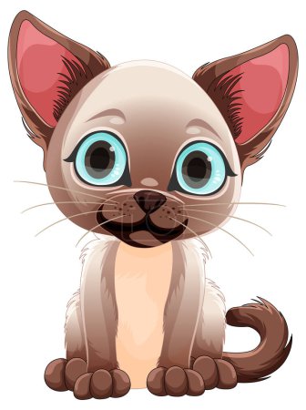 Téléchargez les photos : Illustration de personnage de dessin animé mignon chat - en image libre de droit