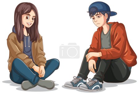 Illustration for Teenage with mental health concept illustration - Royalty Free Image