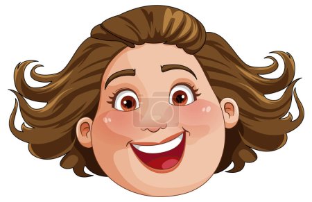 Illustration for Middle age chubby woman face illustration - Royalty Free Image