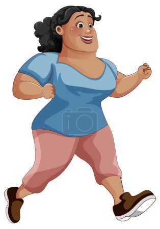 Illustration for Overweight Woman in Workout Outfit illustration - Royalty Free Image