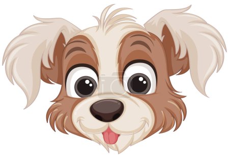 Téléchargez les illustrations : Mignon chien visage dessin animé isolé illustration - en licence libre de droit