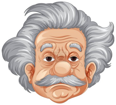 Ilustración de Albert Einstein ilustración de personajes de dibujos animados - Imagen libre de derechos