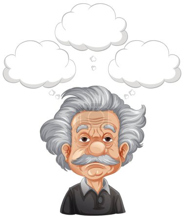 Ilustración de Bangkok, Tailandia 25 de mayo de 2023. Caricatura de Albert Einstein Ilustración de pensamiento - Imagen libre de derechos