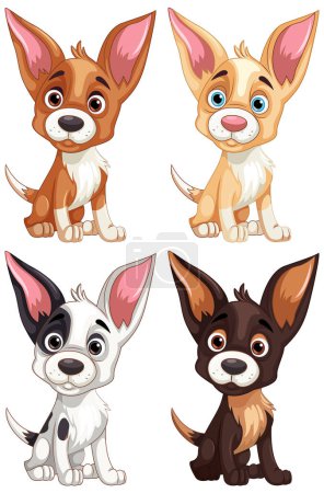 Illustration for Cute dog cartoon character set illustration - Royalty Free Image