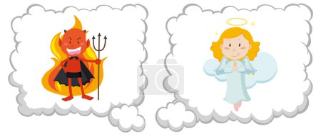 Illustration for Good and bad thought isolated illustration - Royalty Free Image