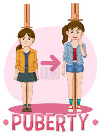 Téléchargez les illustrations : Puberty Girl Vector Illustration de concept - en licence libre de droit