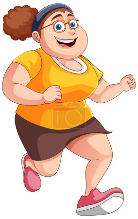 Illustration for Overweight Woman in Workout Outfit illustration - Royalty Free Image