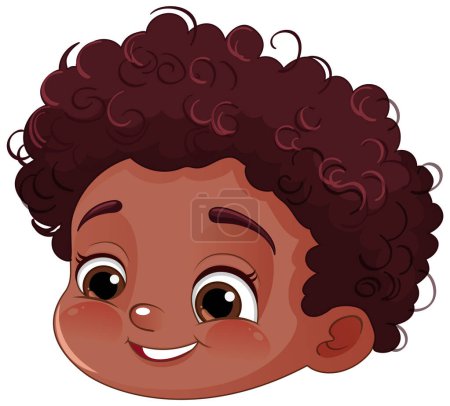 Ilustración de Ilustración de personaje de dibujos animados para niños afroamericanos - Imagen libre de derechos