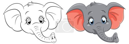 Illustration for Coloring Page Outline of Cute Elephant illustration - Royalty Free Image