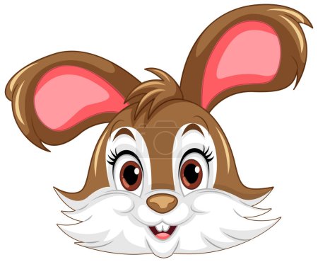 Téléchargez les illustrations : Illustration vectorielle de personnage de bande dessinée de lapin mignon - en licence libre de droit