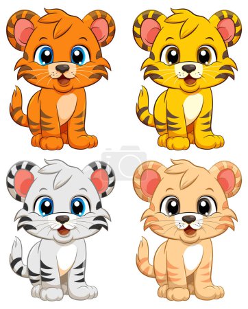 Illustration for Cute Tiger Cartoon Character illustration - Royalty Free Image
