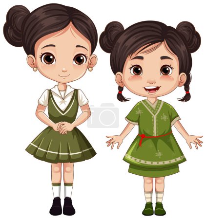 Illustration for Cute female student cartoon character illustration - Royalty Free Image
