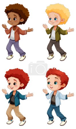 Illustration for Cheerful Boy Cartoon Character illustration - Royalty Free Image