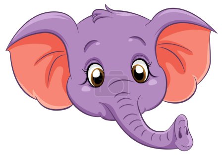 Ilustración de Lindo elefante dibujo animado personaje ilustración - Imagen libre de derechos