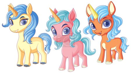 Illustration for Cute Unicorns Cartoon Character illustration - Royalty Free Image