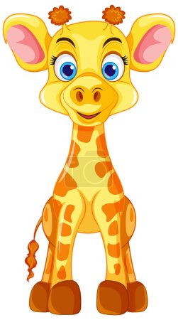 Téléchargez les illustrations : Girafe Illustration vectorielle de personnage de bande dessinée - en licence libre de droit