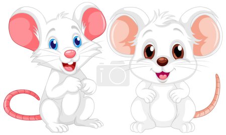 Illustration for Cute white rat cartoon illustration - Royalty Free Image