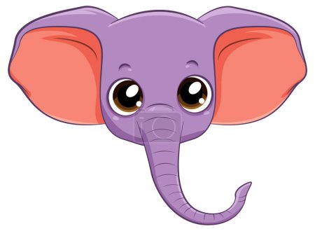 Téléchargez les illustrations : Illustration isolée de tête d'éléphant simple - en licence libre de droit