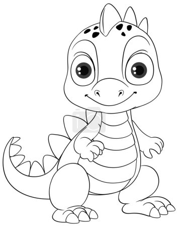 Illustration for Dinosaur cartoon doodle coloring character illustration - Royalty Free Image