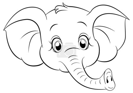 Illustration for Coloring Page Outline of Cute Elephant illustration - Royalty Free Image
