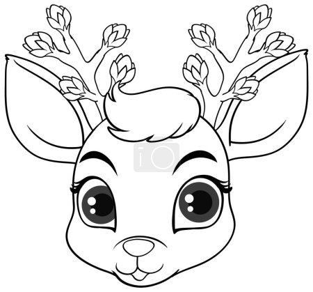 Illustration for Coloring Page Outline of Cute Deer illustration - Royalty Free Image
