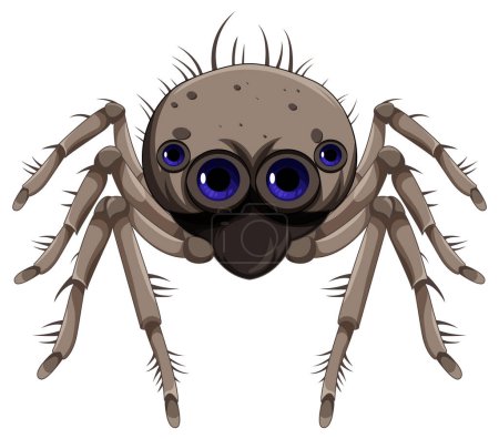 Ilustración de Ilustración aislada de dibujos animados de araña marrón - Imagen libre de derechos