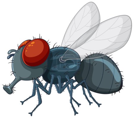 Téléchargez les illustrations : Illustration de bande dessinée isolée d'insectes volants - en licence libre de droit