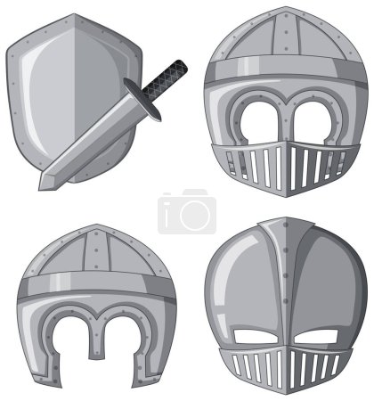 Illustration for Set of knight element illustration - Royalty Free Image