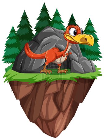 Illustration for Funny Exotic Dinosaur Cartoon illustration - Royalty Free Image