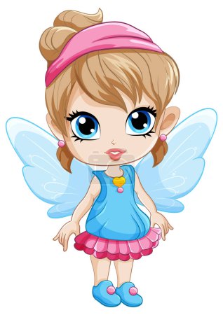Illustration for Cartoon fairy with wings  illustration - Royalty Free Image