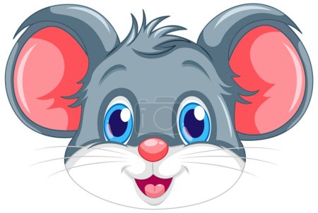 Téléchargez les illustrations : Mignon visage de rat avec illustration de visage souriant - en licence libre de droit