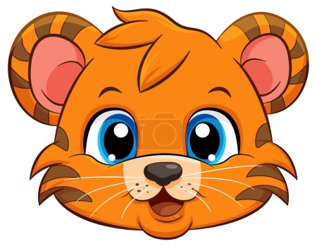 Téléchargez les illustrations : Petite illustration de personnage de dessin animé tigre mignon - en licence libre de droit