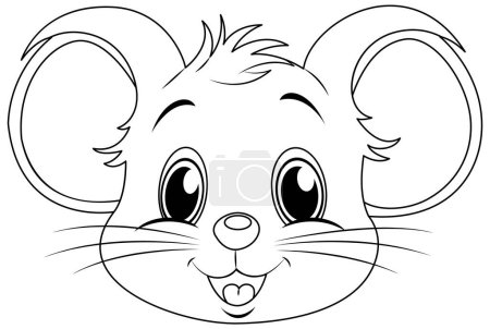 Illustration for Doodle rat outline cartoon illustration - Royalty Free Image