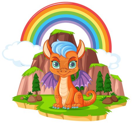 Illustration for Cute Dragon Cartoon Character illustration - Royalty Free Image