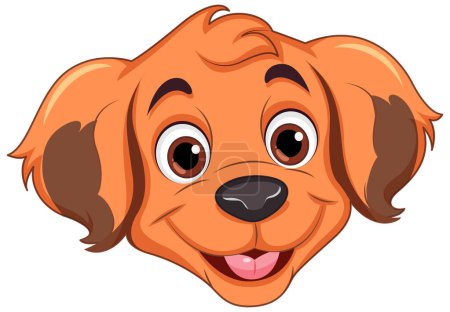Illustration for Cheerful Dog Face in Cartoon Style illustration - Royalty Free Image