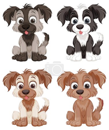 Ilustración de Lindo perro de dibujos animados aislado sentado ilustración - Imagen libre de derechos
