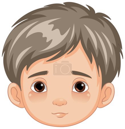 Illustration for Vector illustration of a young boy with a neutral facial expression - Royalty Free Image