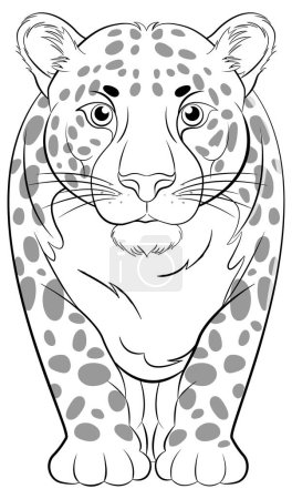 Illustration for Vector illustration of an outline cartoon tiger, perfect for colouring - Royalty Free Image