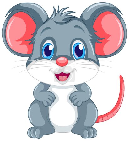 Ilustración de Lindo ratón dibujo animado personaje ilustración - Imagen libre de derechos
