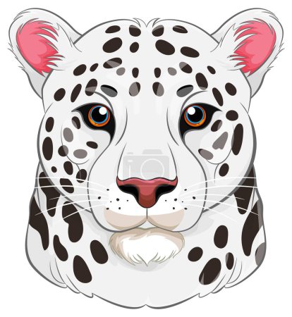 Illustration for A vector cartoon illustration of a white tiger's head - Royalty Free Image