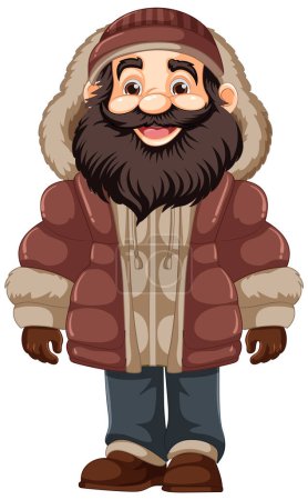 Illustration for Illustration of a man in a winter coat and hat - Royalty Free Image