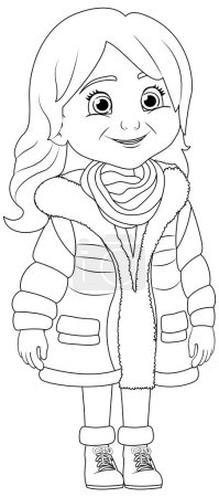 Illustration for Illustration of a stylish woman wearing winter outfit - Royalty Free Image