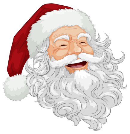 A jolly Santa Claus wearing a joyful smile on his face