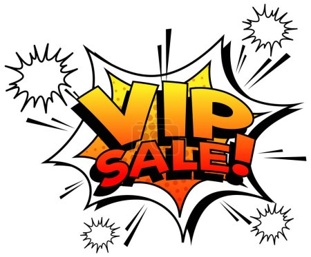 Ilustración de Colorido vector ilustración de una venta VIP en un estilo cómico retro - Imagen libre de derechos
