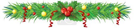 Illustration for Colorful holly plant ornaments perfect for Christmas decorating - Royalty Free Image